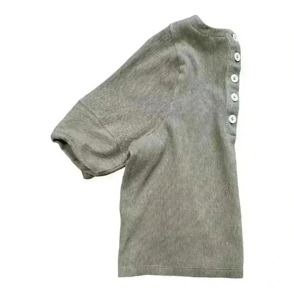 Madewell Ottoman Jacquard Button Back Top Blouse Telluride Stone Size Medium - Picture 5 of 6